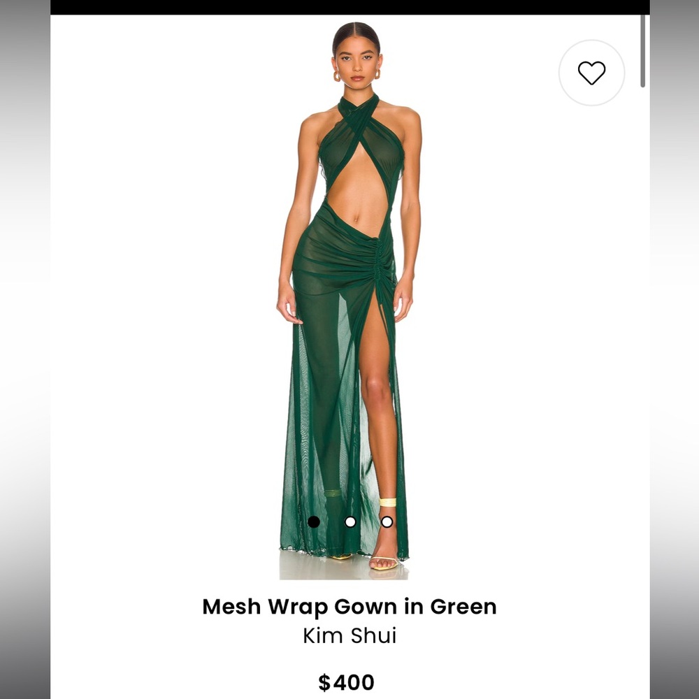 Kim Shui Green Mesh Wrap Gown. Size Small. Never worn. Excellent condition.
